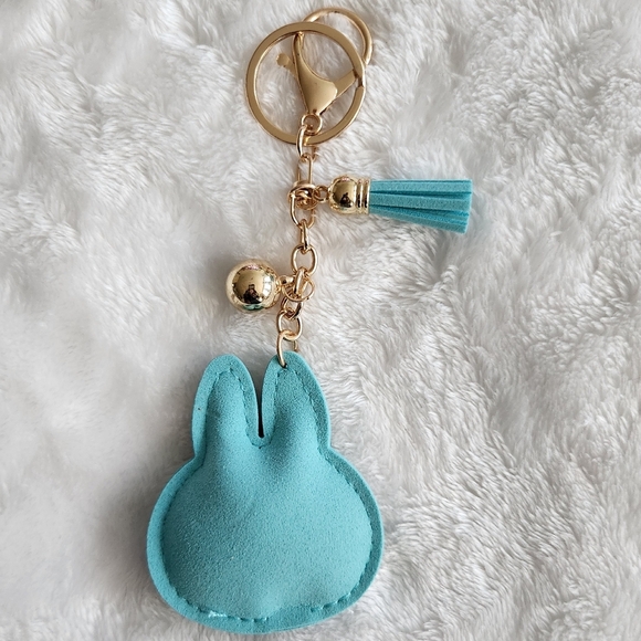 Labubu Blue Rhinestone Keychain Bag Charm - Picture 3 of 3